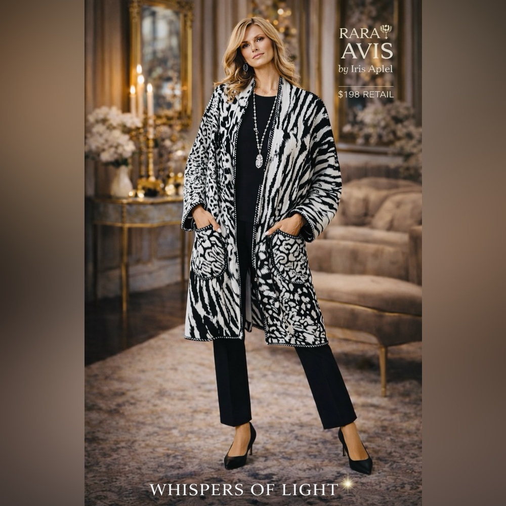 RARA AVIS by Iris Apfel XL Mixed Animal Print Statement Cardigan | $198 Retail - Picture 3 of 14